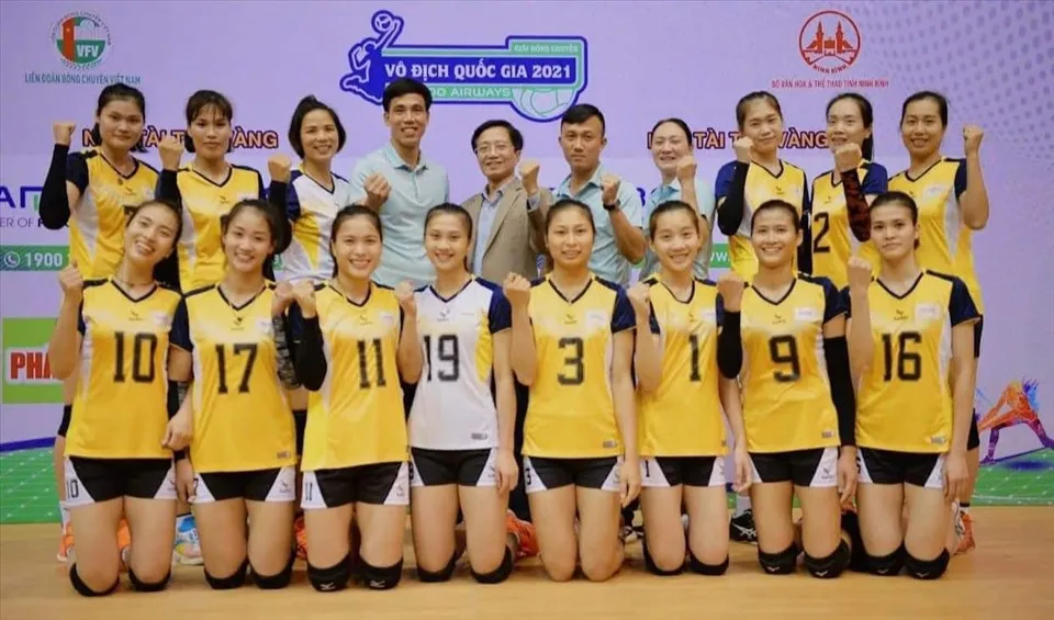 Nữ Thái Bình đã có chiến thắng đầu tiên tại Đại hội thể thao toàn quốc năm nay. Ảnh: T.DU