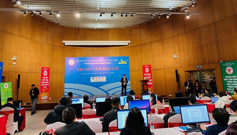 Ban tổ chức đã khai trương Trung tâm báo chí Đại hội thể thao toàn quốc 9-2022. Ảnh: MINH CHIẾN