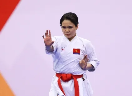 Nữ võ sĩ nội dung kata Nguyễn Thị Phương dự giải vô địch châu Á năm nay. Ảnh: karateVN