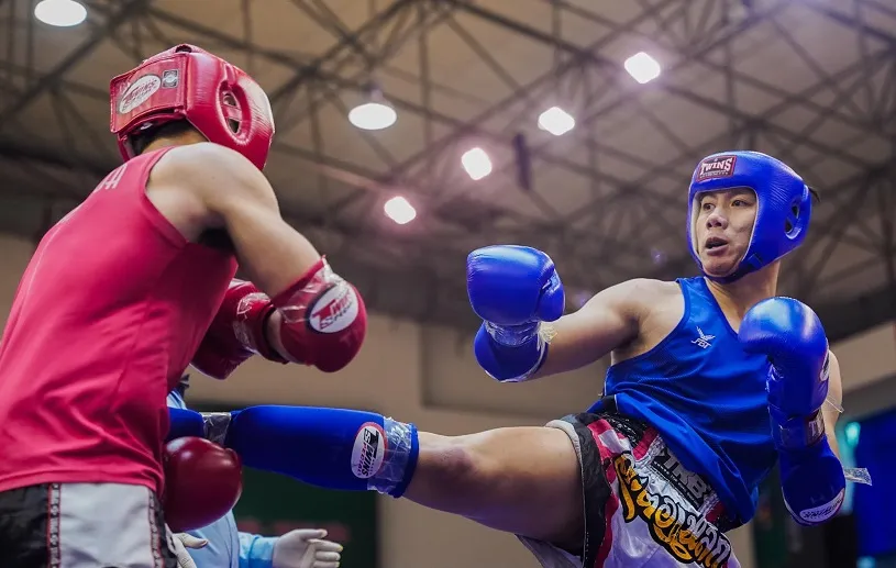 Số trận chung kết của giải diễn ra chỉ một nửa so với dự kiến ban đầu do có võ sĩ bỏ cuộc. Ảnh: PHẠM SƠN