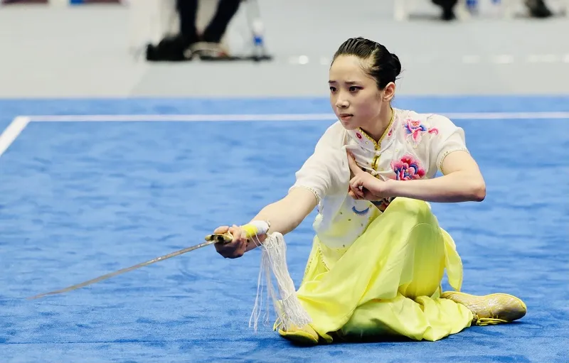 Dương Thúy Vi vẫn là gương mặt kinh nghiệm nhất của đội wushu Việt Nam hiện tại. Ảnh: DŨNG PHƯƠNG