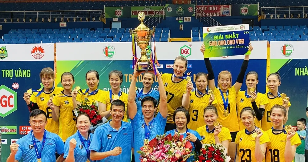 Đội nữ G.Thái Bình sẽ bước vào vòng 1 giải vô địch quốc gia năm nay với vị thế là đội đương kim vô địch quốc gia. Ảnh: MINH MINH