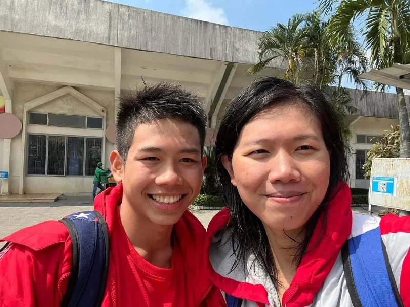 Em trai Quang Thuấn của Ánh Viên đang là thành viên đội tuyển bơi Việt Nam. Ảnh: ÁNH VIÊN