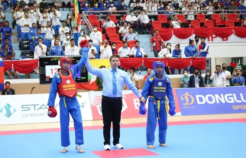 Giải vovinam vô địch Đông Nam Á 2023 được tổ chức tại Campuchia là cơ hội cho các võ sĩ được làm quen với địa điểm tranh tài trước khi chính thức dự SEA Games 32. Ảnh: NHẬT ANH