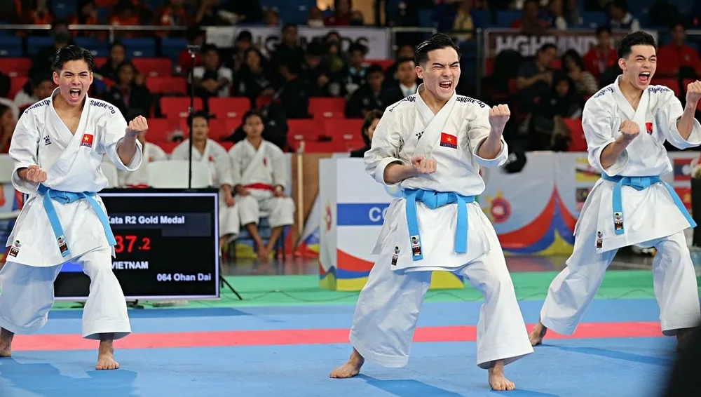 Đội karate Việt Nam từng thi đấu thành công giải vô địch Đông Nam Á 2023 trong tháng 3 vừa qua ở Philippines. Ảnh: KARATEJOURNAL