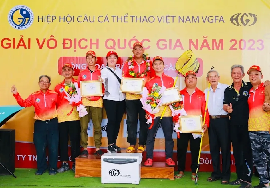 VĐV đã thi đấu vòng 1 giải câu cá thể thao toàn quốc 2023. Ảnh: HƯỜNG THỊNH