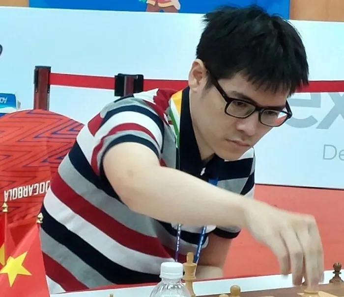 Kỳ thủ Lê Tuấn Minh đã xếp nhất cá nhân nam cờ nhanh tại giải năm nay. Ảnh: CVVN