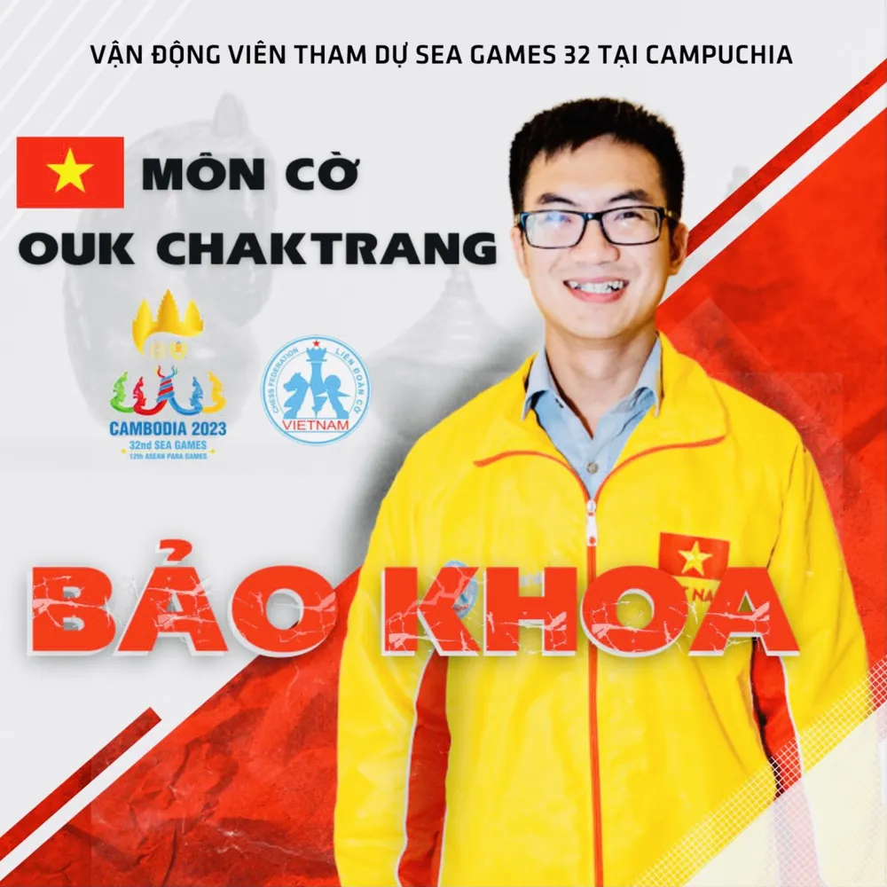 Kỳ thủ Bảo Khoa, anh trai của Hồng Ân tại SEA Games 32. Ảnh: MINH MINH