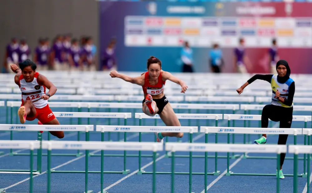 Mỹ Tiên có tấm HCV đầu tiên tại SEA Games cho mình. Ảnh: DP