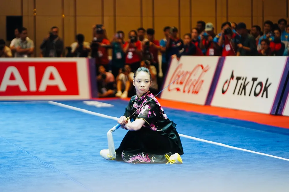 Dương Thúy Vi tiếp tục thi đấu nội dung thứ hai của mình tại SEA Games 32. Ảnh: DŨNG PHƯƠNG