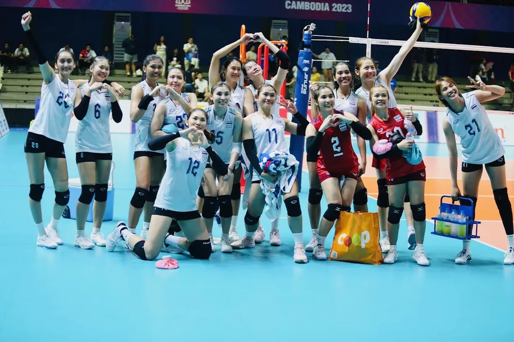 Bóng chuyền nữ Thái Lan đã ở đẳng cấp thế giới và khi ra sân, cầu thủ luôn có tinh thần cao nhất. Ảnh: D.P