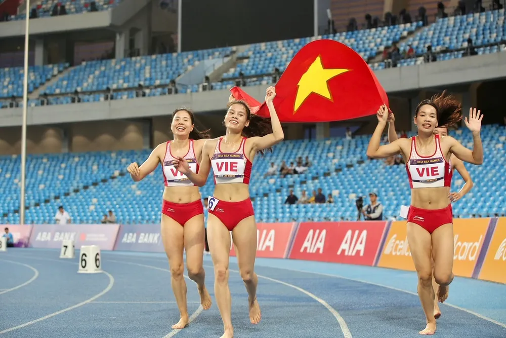 Điền kinh Việt Nam đã thăng hoa với các nội dung nữ ở kỳ thi đấu SEA Games 32. Ảnh: DŨNG PHƯƠNG