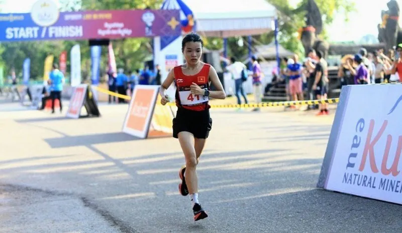 Lê Thị Tuyết khi thi đấu tại SEA Games 32. Ảnh: PHÚ YÊN