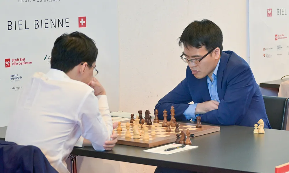 Lê Quang Liêm đang thi đấu tại Thụy Sĩ. Ảnh: BIELCHESS