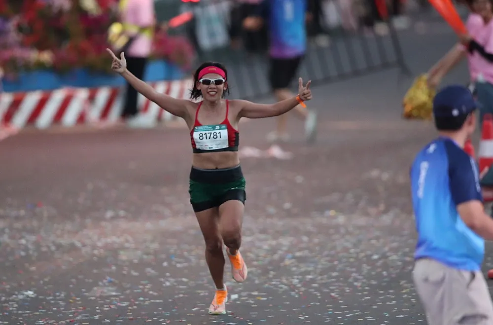 Thanh Phúc thi đấu và về nhì nội dung 21km tại giải. Ảnh: VNM