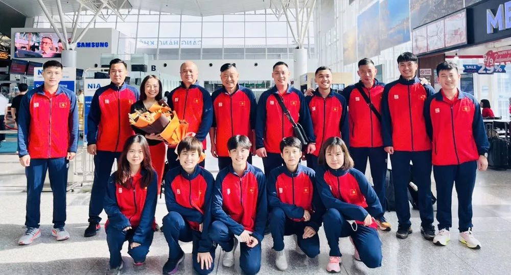 Đội tuyển bóng bàn Việt Nam lên đường tới Hàng Châu (Trung Quốc) tranh tài. Ảnh: P.A.TUẤN