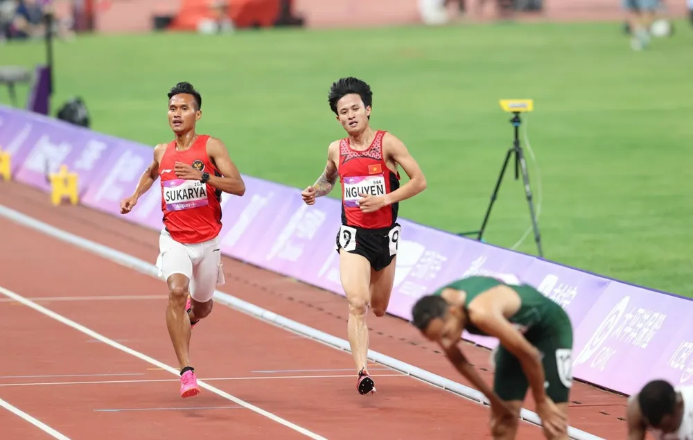 Nguyễn Trung Cường bị bắt lỗi đáng tiếc tại ASIAD 19 lần này nên không có kết quả. Ảnh: HOÀNG LINH