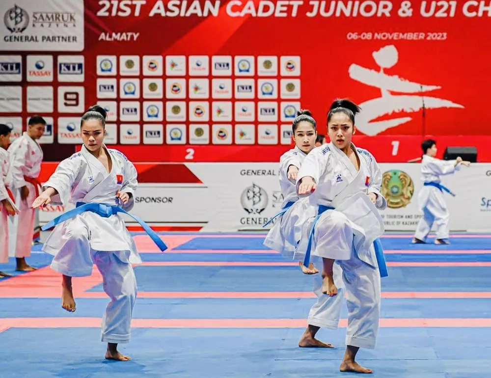 VĐV kata trẻ của Việt Nam giành được HCV quan trọng tại Kazakhstan vừa qua. Ảnh: AKF