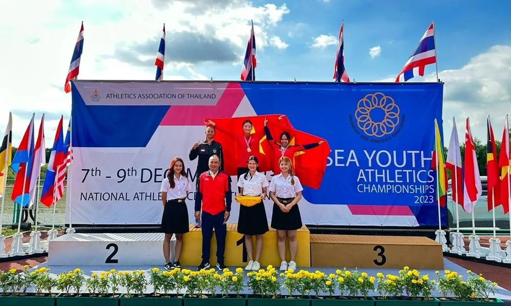 Điền kinh trẻ Việt Nam đang thi đấu tại Thái Lan và có các tấm HCV quan trọng. Ảnh: MINH MINH