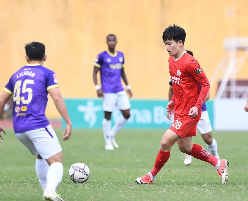 Hoàng Đức đã thi đấu trên sân Hàng Đẫy trong chiều 23-1. Ảnh: BTC