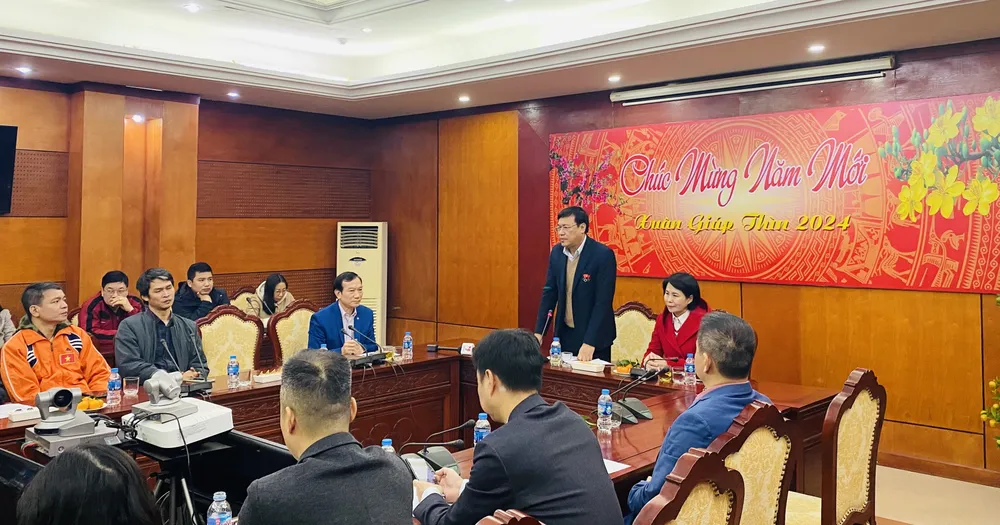 Lãnh đạo ngành TDTT thông tin nhiều vấn đề với báo giới ở công tác chuẩn bị chuyên môn của năm 2024. Ảnh: MINH MINH