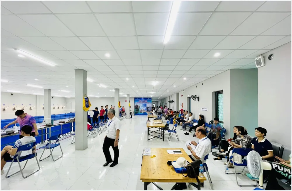 Trường bắn thi đấu giải súng hơi vô địch quốc gia 2024. Ảnh: BSVN