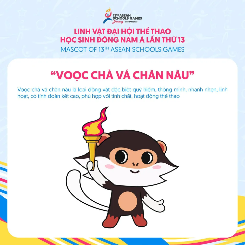 Linh vật của Đại hội là chú voọc chà vá chân nâu. Ảnh: BTC