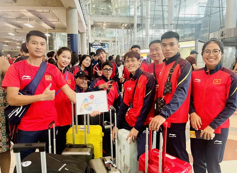 Đội tuyển điền kinh Việt Nam đã có mặt tại Thái Lan. Ảnh: M.HÙNG