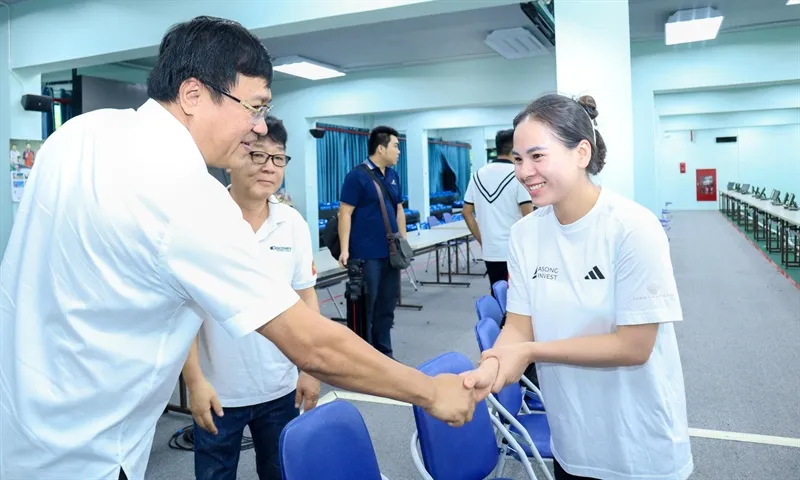 Bắn súng là một trong những đội tuyển được lãnh đạo Bộ VH-TT-DL, Cục TDTT rất quan tâm về công tác chuẩn bị chuyên môn hướng tới thi đấu Olympic 2024. Ảnh: CỤC TDTT