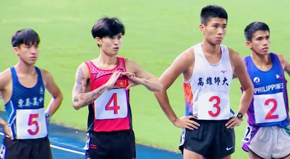 Nguyễn Trung Cường (4) đã giành HCV nội dung 3.000m chướng ngại vật nam tại giải ở Đài Bắc Trung Hoa. Ảnh: BTC