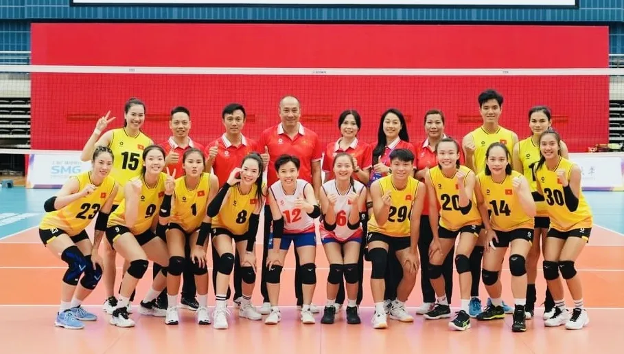 Đội tuyển bóng chuyền nữ Việt Nam đã kết thúc giải ở Thượng Hải (Trung Quốc) với vị trí thứ 5. Ảnh: SHANGHAISPORTS