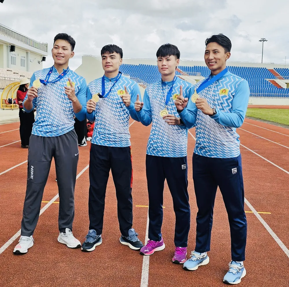 1 kỷ lục quốc gia đã được thiết lập tại giải điền kinh tiếp sức vô địch quốc gia 2024. Ảnh: MINH MINH