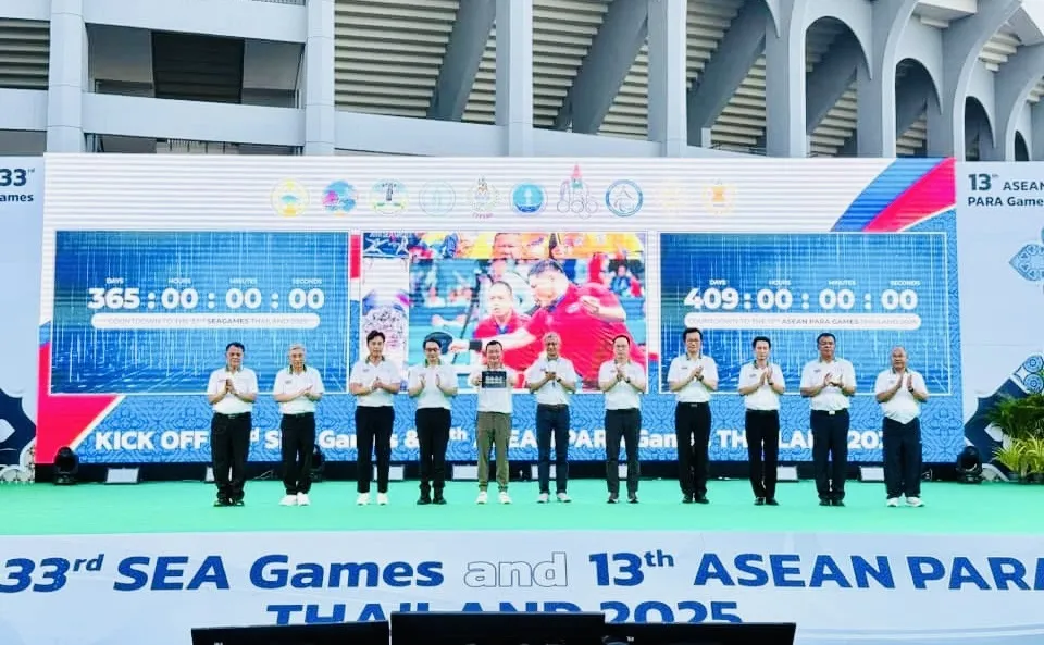 Chủ nhà Thái Lan bắt đầu đếm ngược thời điểm SEA Games 33-2025 và ASEAN Para Games 2025 sẽ khai màn. Ảnh: OLYMPICTHAILAND