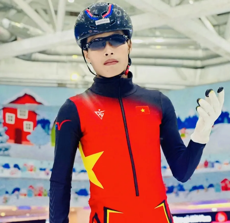 Tuyển thủ Dương Trường Lập đại diện cho thể thao mùa đông Việt Nam thi đấu tại Cáp Nhĩ Tân (Trung Quốc) lần này. Ảnh: ROLLERVN