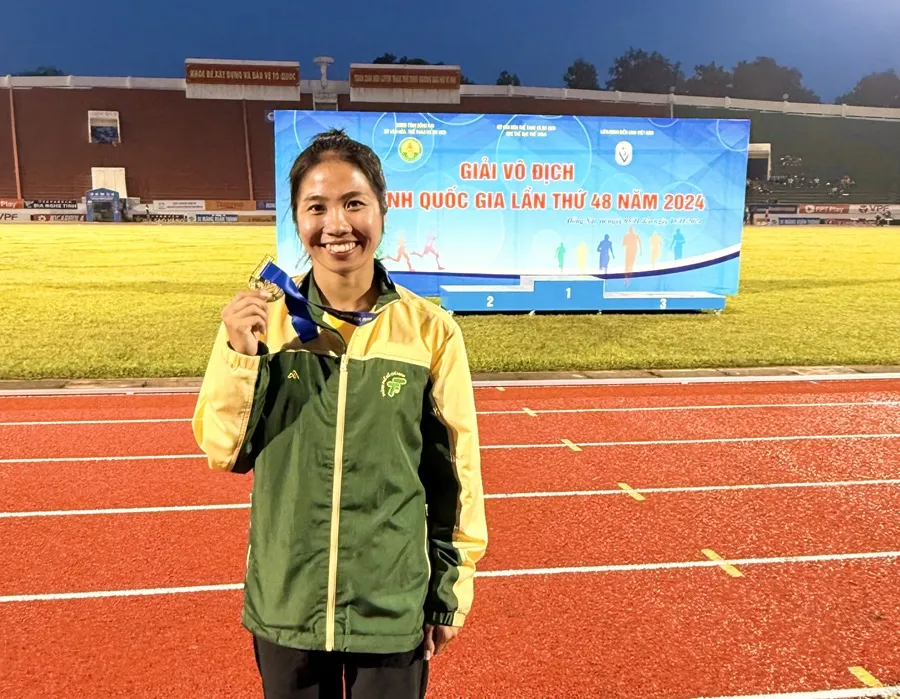 Hà Thị Thu có quyết tâm chinh phục thành tích cao trong năm 2025 tại các giải điền kinh quốc tế. Ảnh: MINH MINH