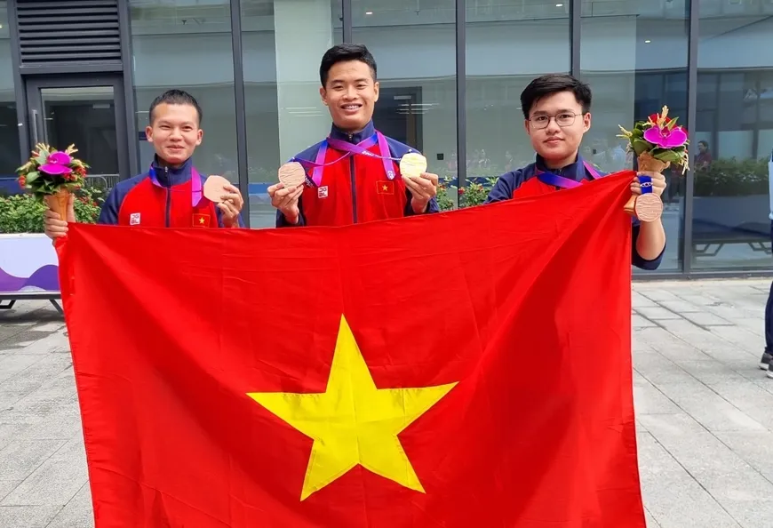 Bắn súng là môn trọng điểm có cơ hội tiếp tục giành HCV ASIAD, Olympic nên thể thao Việt Nam tập trung đầu tư. Ảnh: ĐOÀNTTVN