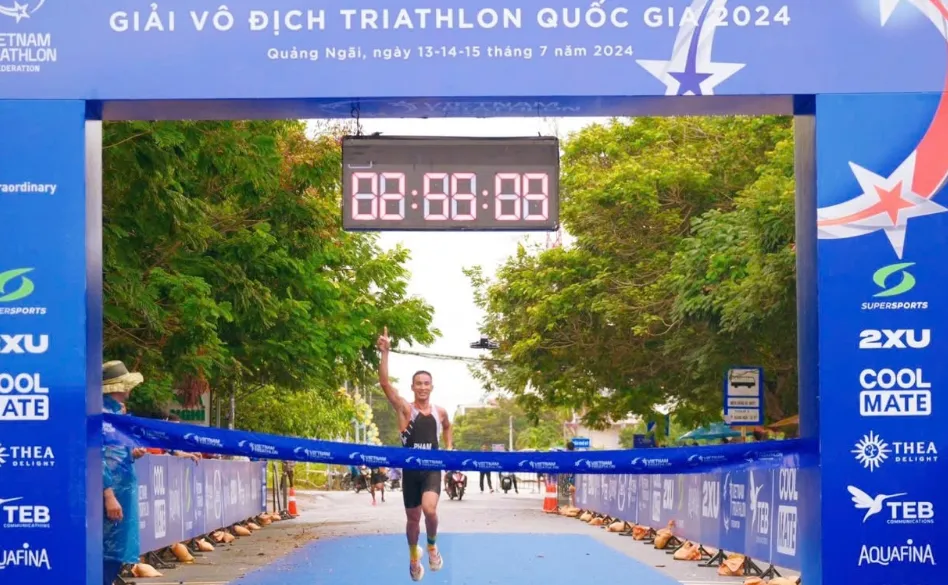 Phạm Tiến Sản quyết tâm chinh phục nội dung duathlon nam ở giải vô địch quốc gia 2025. Ảnh: TRIATHLONVN
