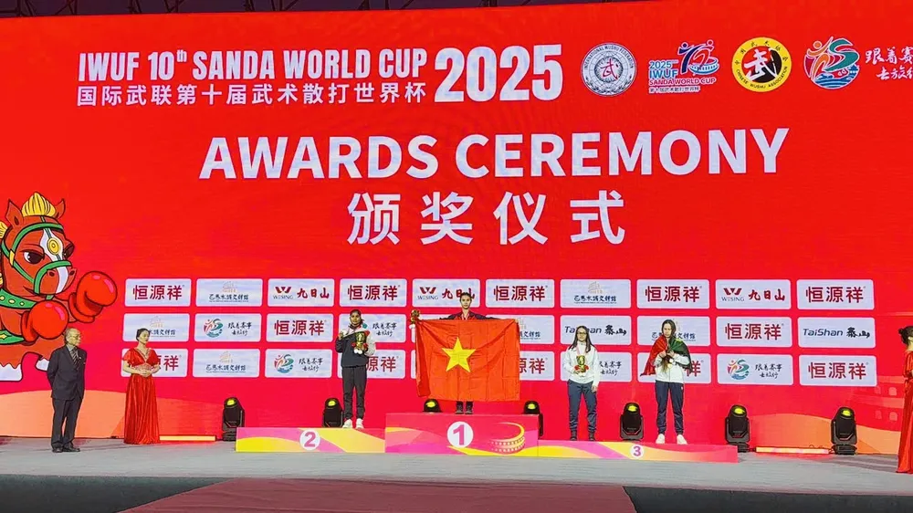 Võ sỹ Việt Nam đã có tấm HCV quan trọng ở Cúp tán thủ thế giới 2025. Ảnh: VŨ VĂN