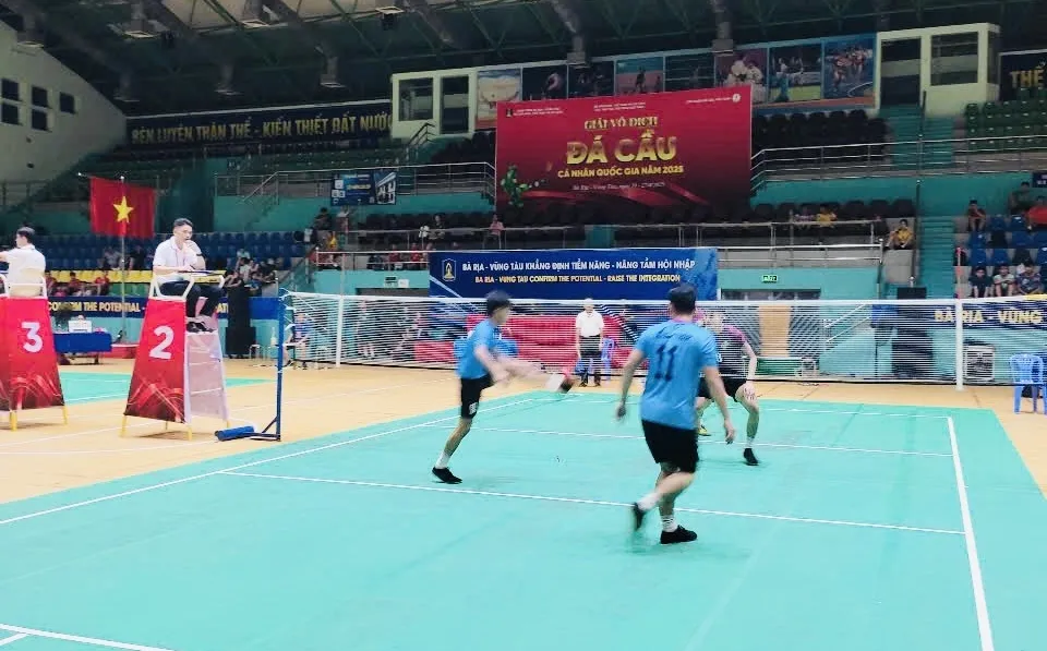 Cầu thủ cả nước đã kết thúc giải đá cầu vô địch quốc gia 2025 tại Bà Rịa-Vũng Tàu. Ảnh: MINH MINH