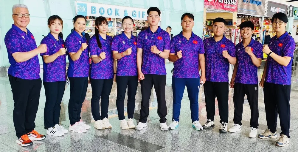 Đội bắn cung Việt Nam không giành được kết quả huy chương tại World Cup 2025 ở Thượng Hải (Trung Quốc). Ảnh: PHAN TRỌNG