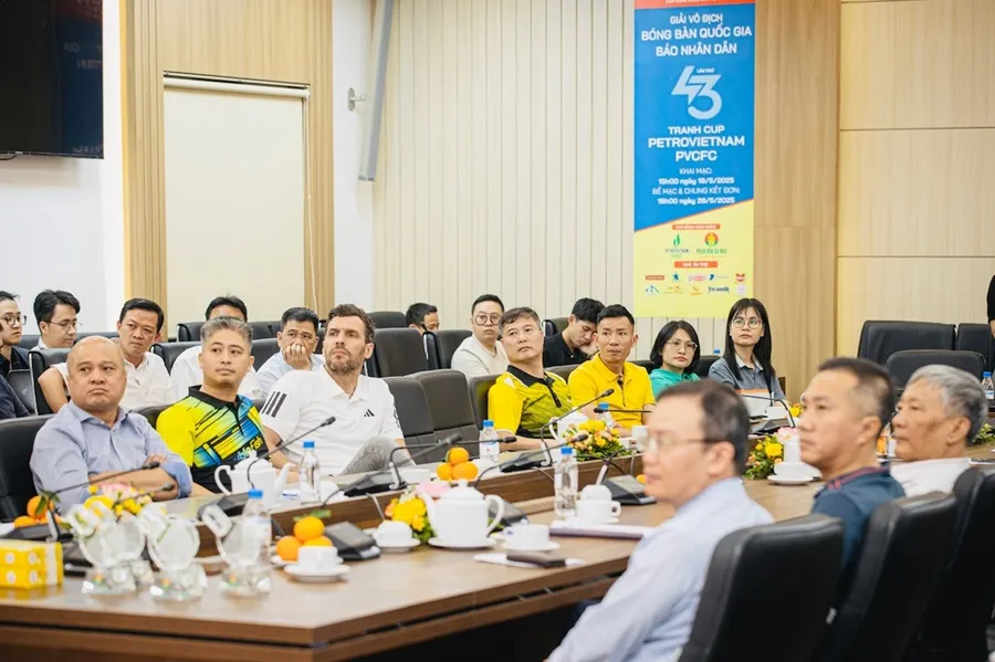 Các đơn vị chuyên môn tham gia thông tin về giải bóng bàn vô địch quốc gia năm nay. Ảnh: ND