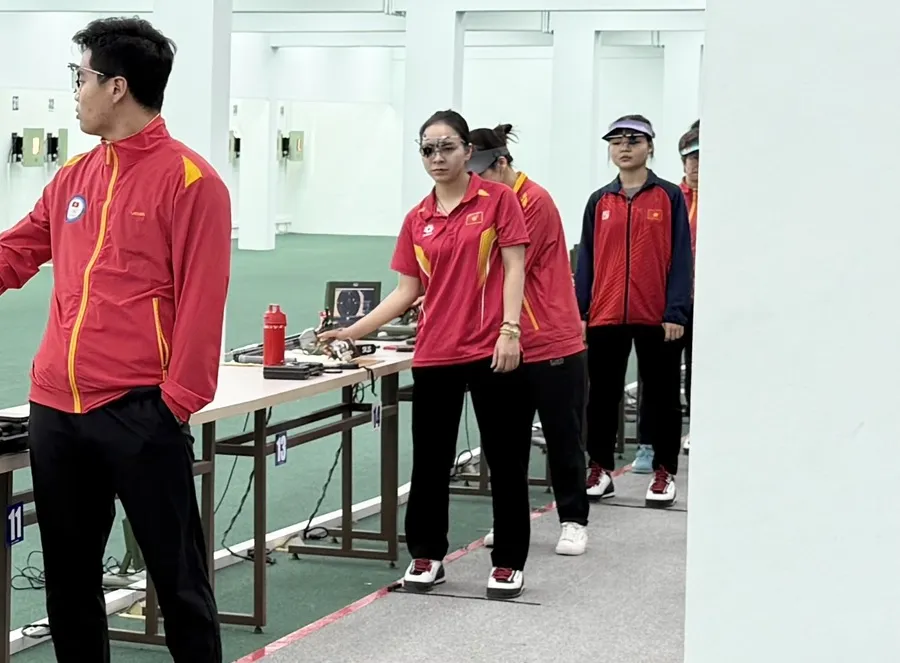 Trịnh Thu Vinh đang là xạ thủ Việt Nam có thứ hạng cao nhất trên bảng xếp hạng thế giới của ISSF. Ảnh: MINH MINH