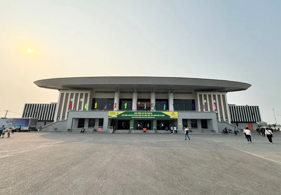 Nhà thi đấu Đông Anh (Hà Nội) là nơi sẽ tổ chức giải AVC Women's Volleyball Nations Cup 2025. Ảnh: DŨNG PHƯƠNG