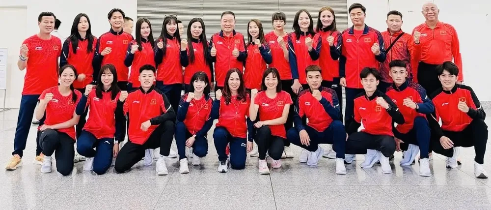 Tuyển điền kinh Việt Nam có mặt tại Hàn Quốc thi đấu vô địch châu Á 2025. Ảnh: VAF