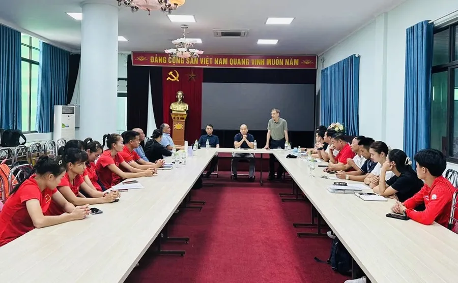 Ban huấn luyện đội tuyển điền kinh Việt Nam đánh giá lại kết quả đã thi đấu ở giải vô địch châu Á 2025. Ảnh: ĐKVN