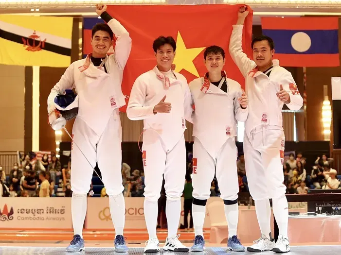 Đấu kiếm Việt Nam vẫn tập trung lực lượng tốt nhất để tranh kết quả cao đối với kiếm ba cạnh nam. Ảnh: DŨNG PHƯƠNG