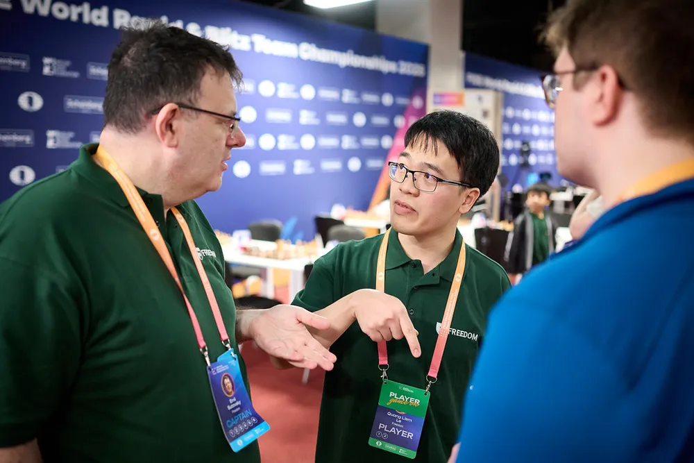 Đại kiện tướng Lê Quang Liêm đã thi đấu tại Anh trong giải đấu có nhiều kỳ thủ hàng đầu thế giới. Ảnh: FIDE