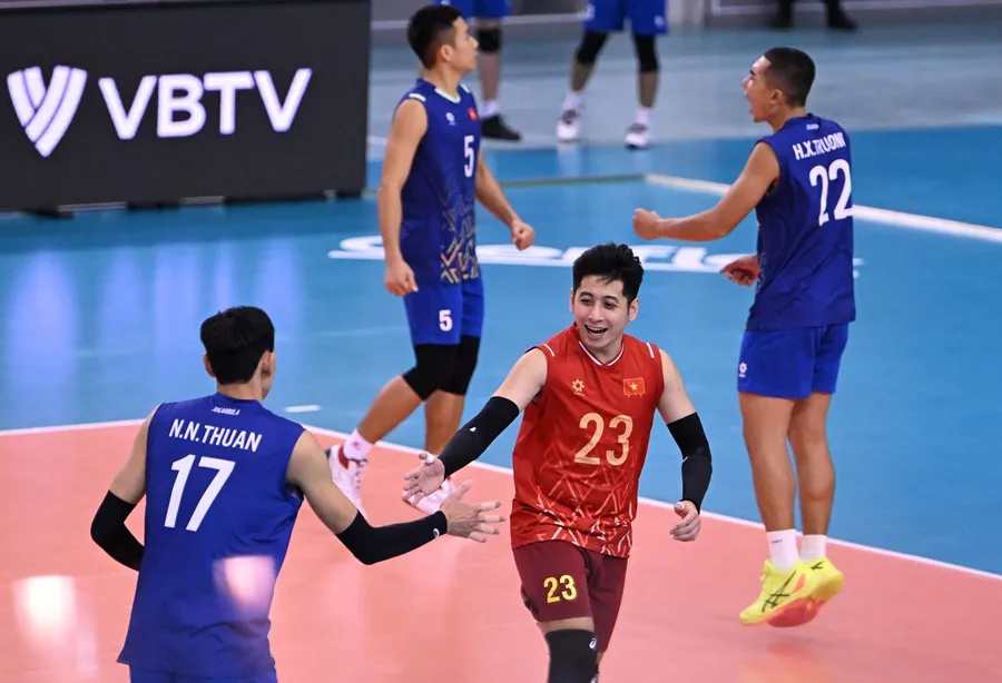 Đội tuyển bóng chuyền nam Việt Nam thua trận nên có hạng 8 chung cuộc. Ảnh: AVC