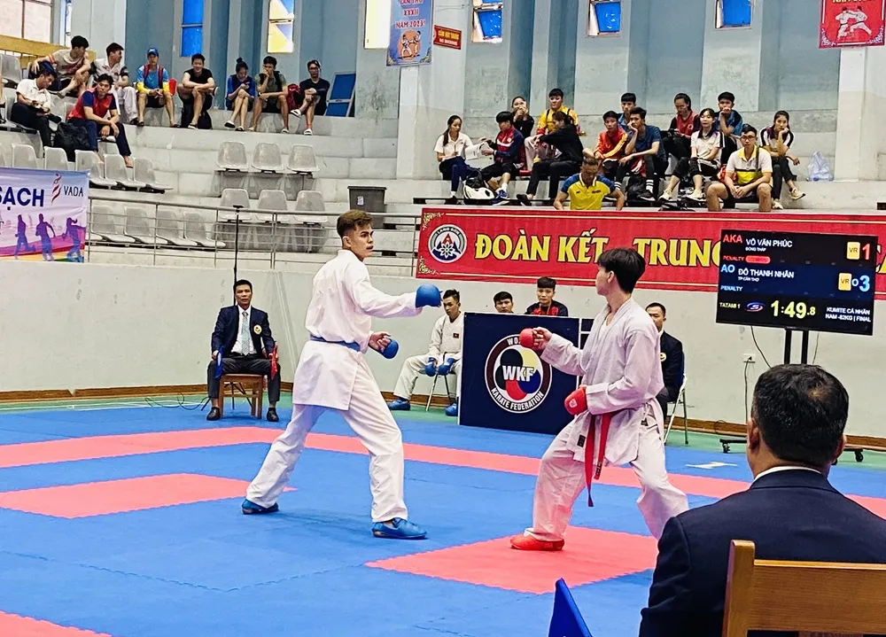 Giải karate vô địch quốc gia luôn thu hút những võ sĩ hàng đầu thi đấu mang lại chuyên môn cao nhất. Ảnh: MINH MINH