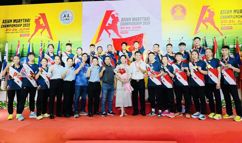 Đội tuyển muay Việt Nam giữ vị trí số 1 giải châu Á 2025. Ảnh: DƯƠNG NGỌC